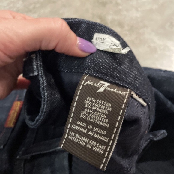 7 For All Mankind A Pocket Dark Wash Bootcut Low Rise Jeans W 28 x L 34 - Picture 6 of 10